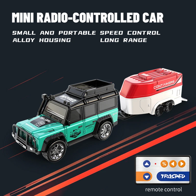 6601Vert RC Voiture MINI Alliage 1/64 Voiture télécommandée Pratique à transporter 60 Minutes de temps de travail Cadeaux pour enfants Jouet électronique