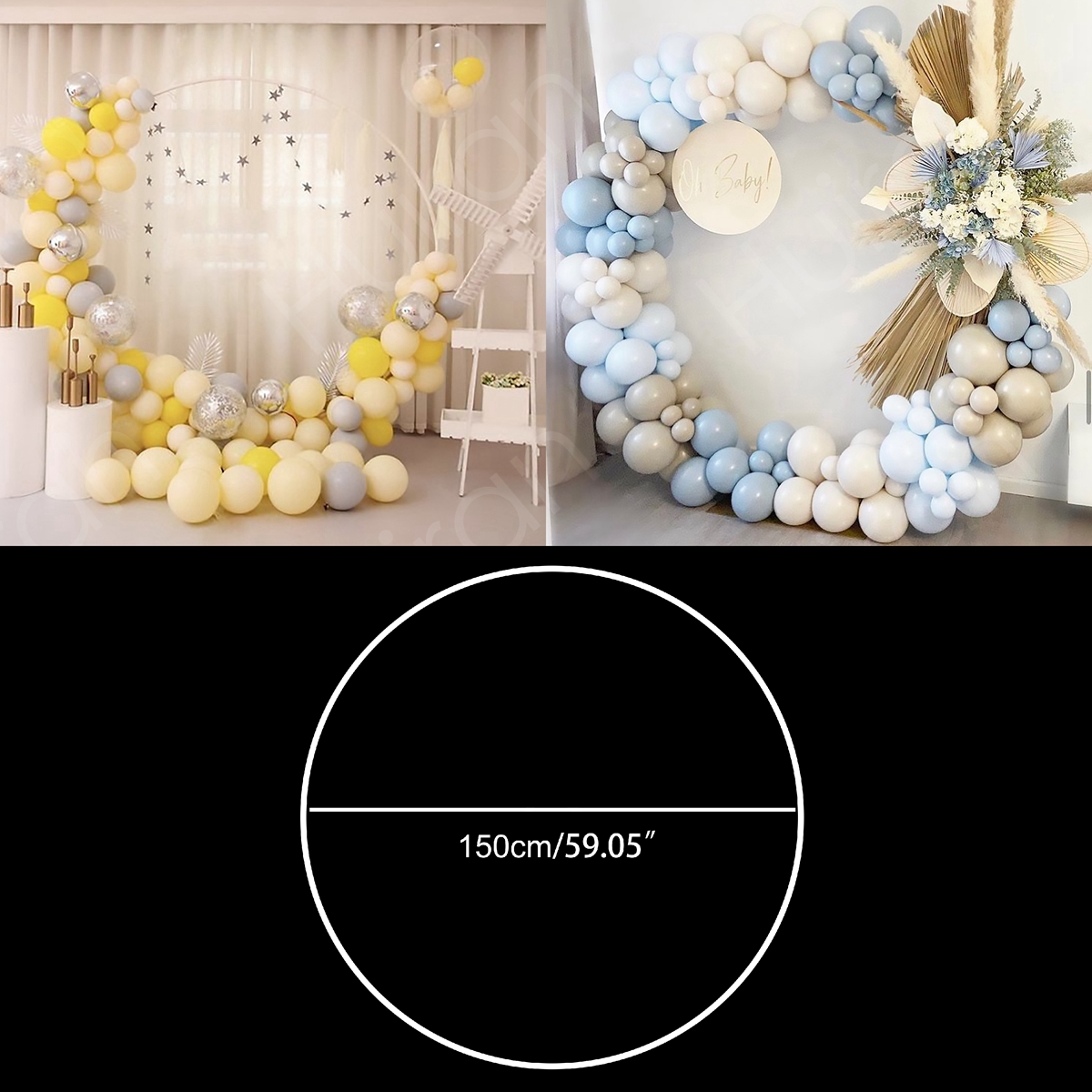 Round Balloon Arch Kit Circle Wreath Balloons Stand Holder Wedding Birthday Party Decor Baby Shower Balloons Ring Stand Support