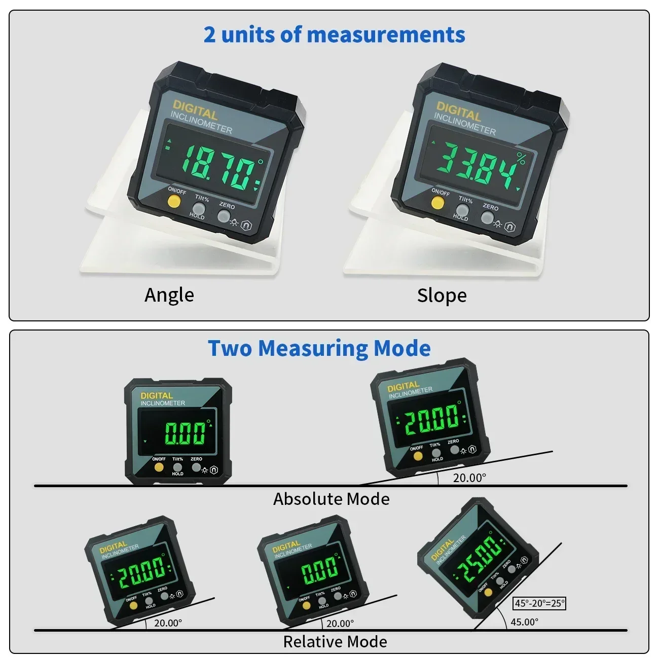 SHAHE Mới Góc Protractor 360 Độ Mini Điện Tử Kỹ Thuật Số Protractor Inclinometer Góc Tìm Đồng Hồ Đo Đo Hộp