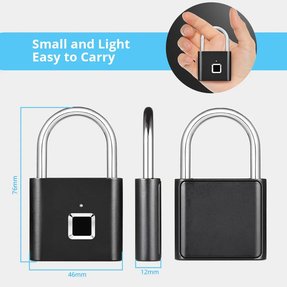KERUI สมาร์ทลายนิ้วมือกุญแจกันน้ําสังกะสีโลหะผสม Biometric กุญแจในตัวแบตเตอรี่แบบชาร์จไฟได้ประตูล็อค