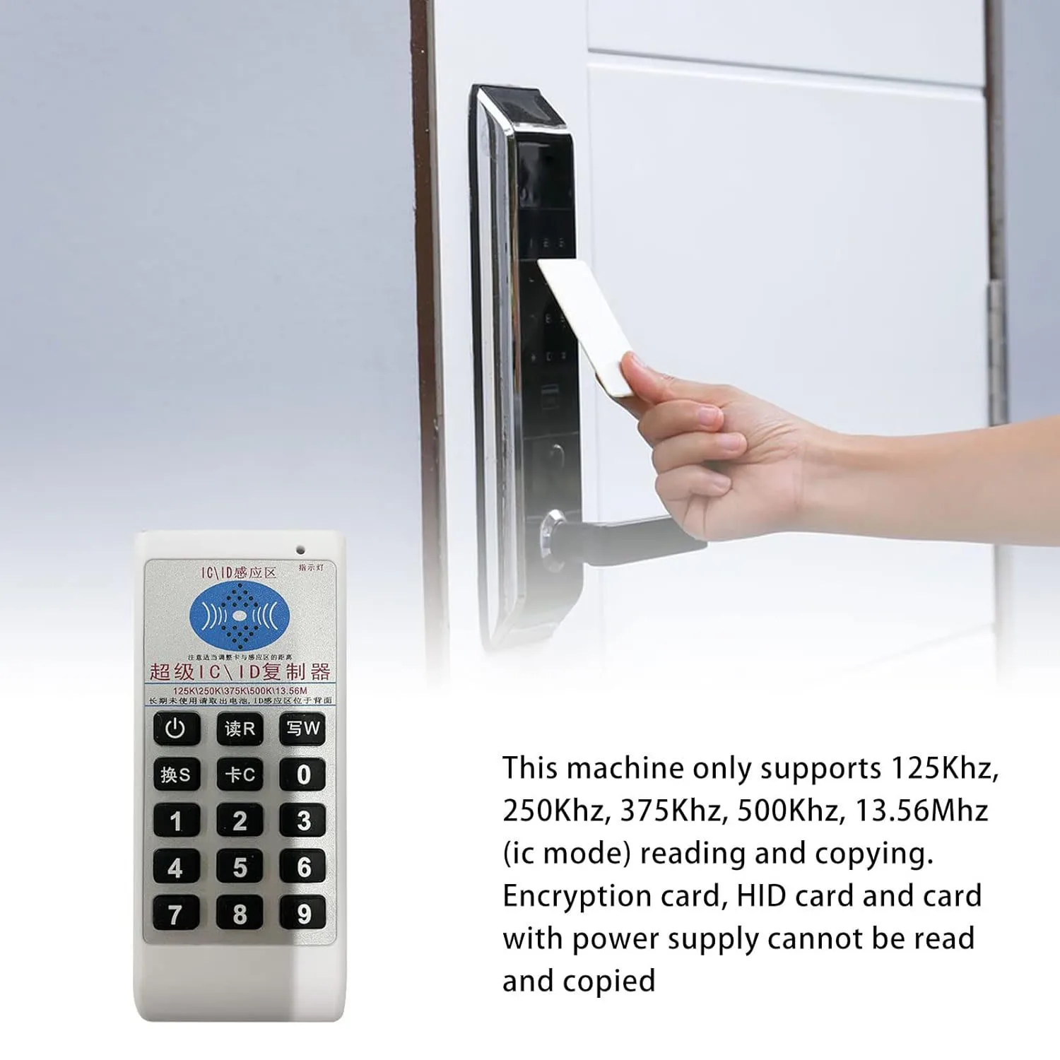 RFID 125 Khz 13.56 MHZ เครื่องถ่ายเอกสาร Duplicator Cloner แบบพกพา NFC IC Card Reader & Writer Access Control Card tag Duplicator
