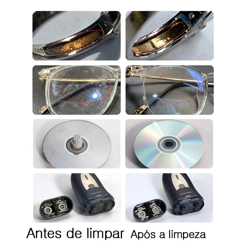 Limpador ultrassônico 30/50w sonicador banho 40khz degas para relógios lente de contato óculos dentadura dentes maquiagem elétrica navalha