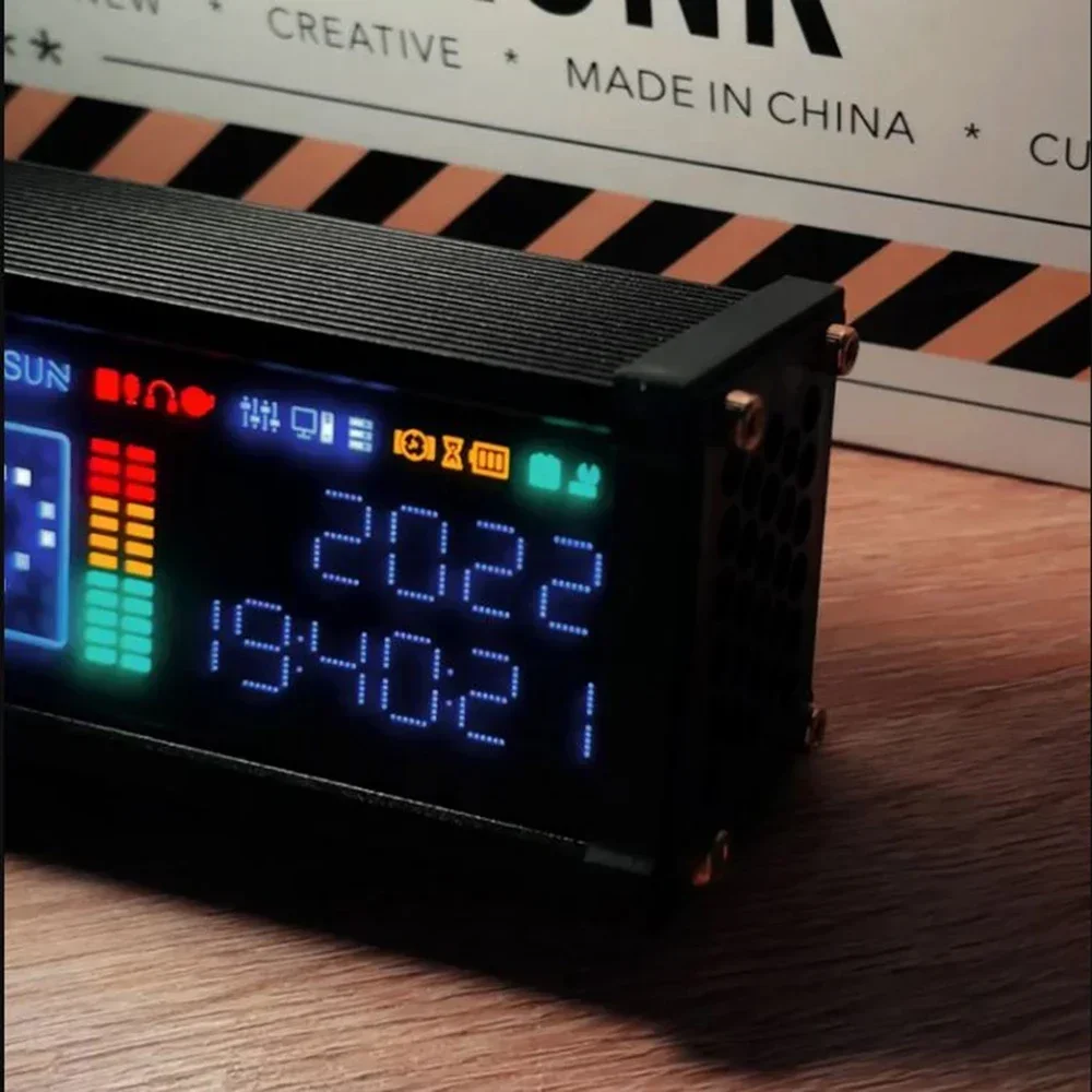 Creative Electronic fluorescente Tube Matrix Cyberpunk Spectrum WFD Retro Electronic Tube Clock Function decorazioni Desktop