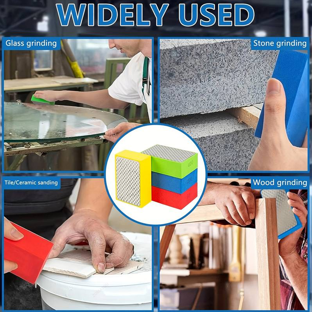 Almohadillas de pulido a mano de diamante superior, almohadilla de bloque de molienda abrasiva de vidrio para azulejos, herramientas pulidoras de disco de lijado de cerámica, mármol y piedra, 1-8 Uds.