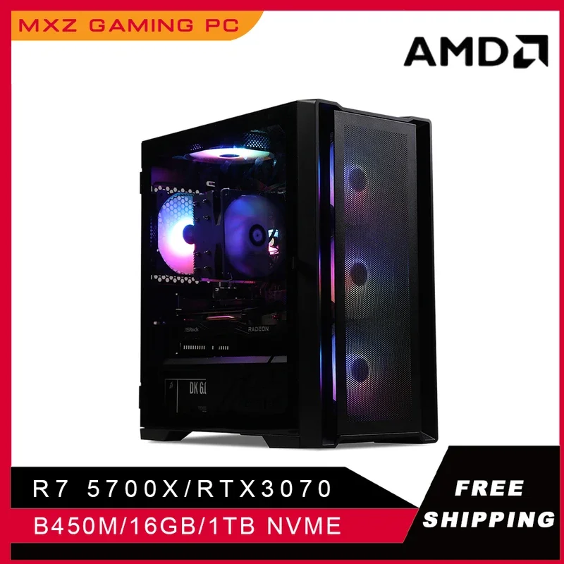 PC para juegos de alto rendimiento Ryzen R7 5700X RTX3070 1TB NVME Windows10 Pro Key ordenador de escritorio para unidad de sistema Pc Personaliza Pc