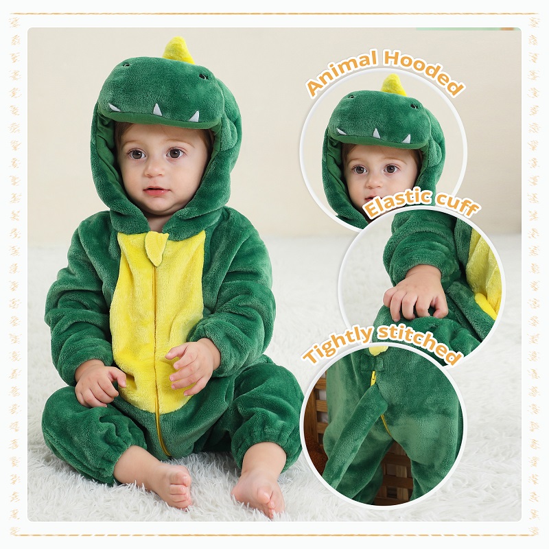 MICHLEY, peleles de dinosaurio de Carnaval para bebé, ropa infantil de franela de invierno para niños pequeños, monos con capucha, mono, disfraz para niños