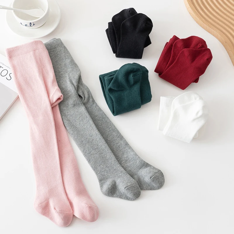 Baby baby meisje panty's gebreide kousen voor meisjes katoen pasgeboren panty's voor meisjes casual wit zwart roze peuter panty