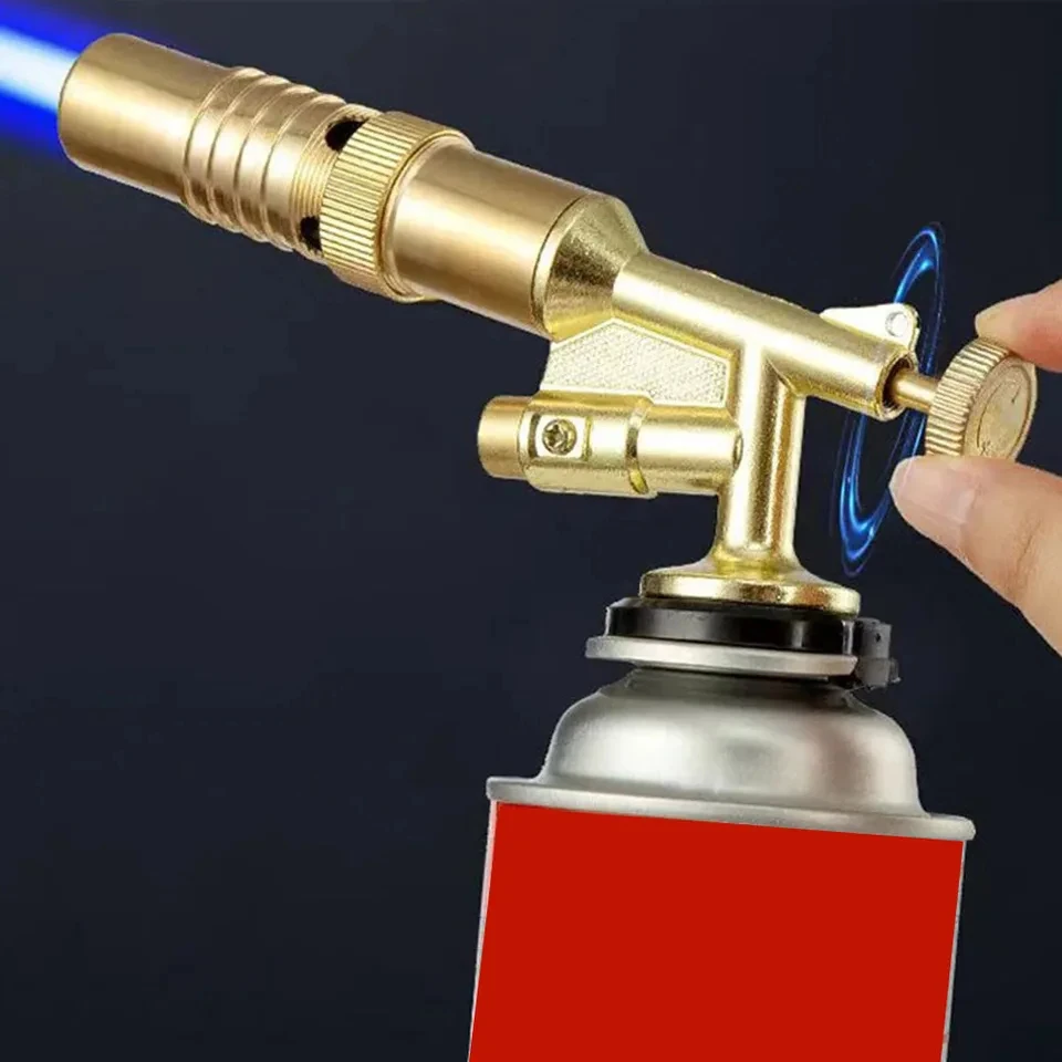Portable Gold Copper Gas Welding Torch High Temperature Flame for BBQ Cooking Brazing