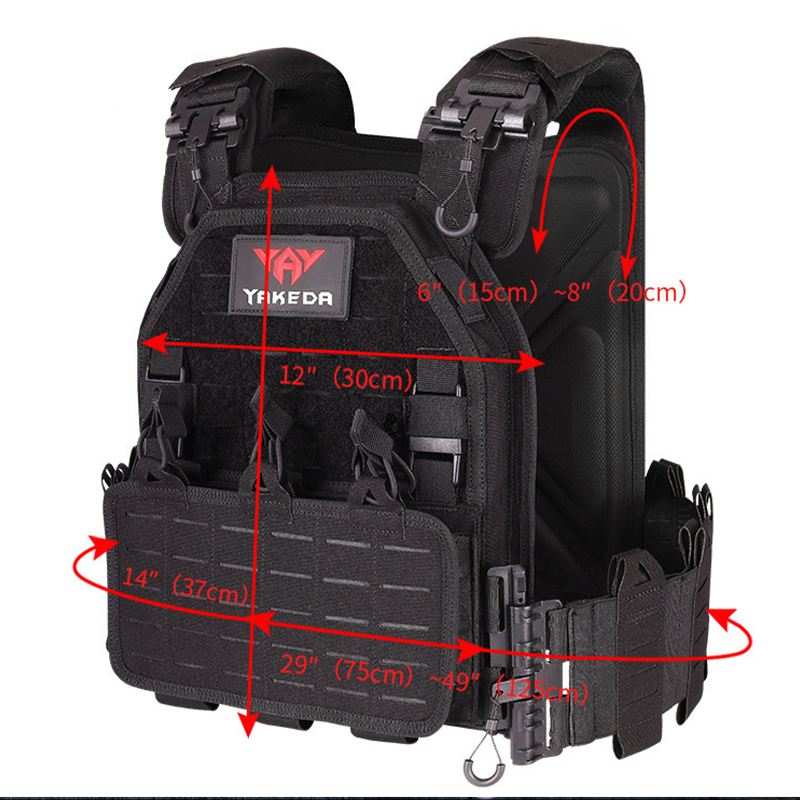 YAKEDA Tactical Vest Outdoor Hunting Plate Carrier Protective Adjustable Vest Airsoft Carrier Combat Equipment