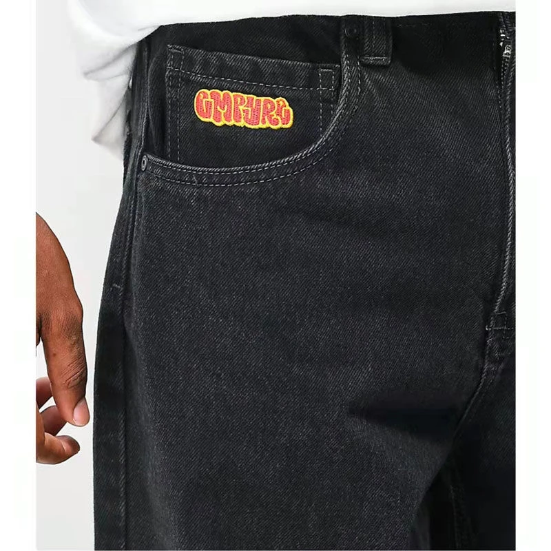 男性と女性のための印刷されたレタリング付きデニムパンツ,特大のジーンズ,ストリートパンツ,ルーズフィット,ゴシック,ワイドレッグ,ストレート,レトロ,y2k,2023