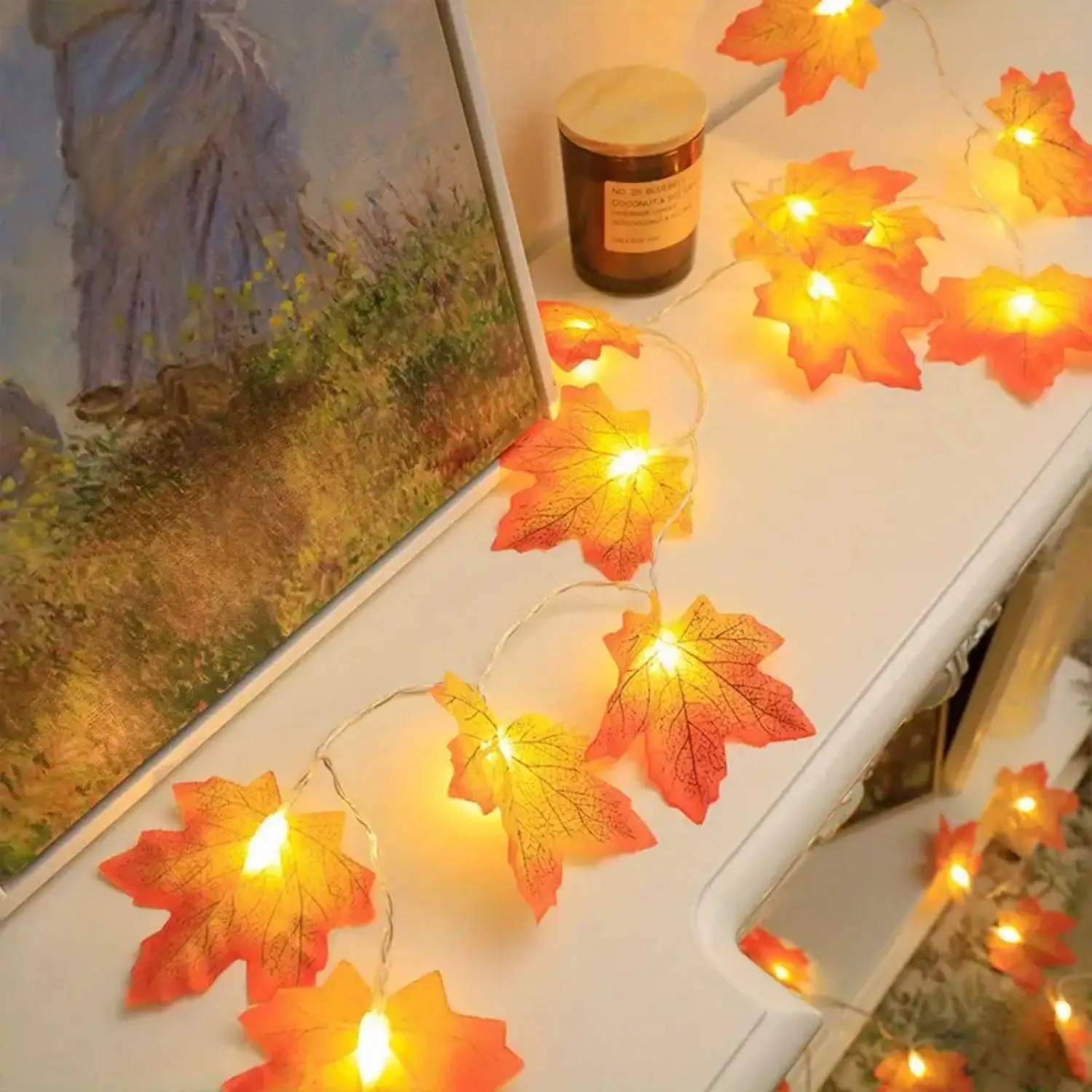1 PC 10/20/40 LED Maple Leaf String ไฟ Fairy แบตเตอรี่ขับเคลื่อนสําหรับงานปาร์ตี้วันหยุด Arrangement ฉากตกแต่งกลางแจ้ง