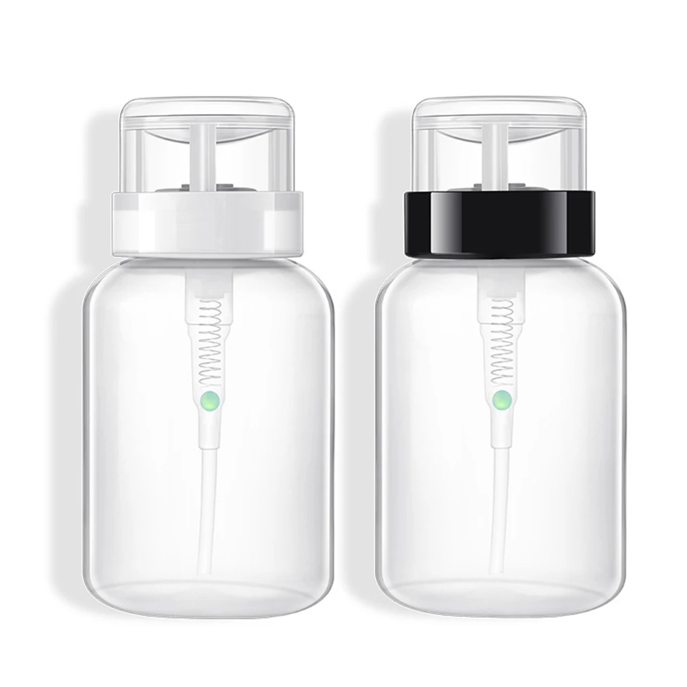 200ML 빈 펌프 액체 알코올 프레스 매니큐어 리무버 클리너 병 네일 리필 용 병 디스펜서 매니큐어 용기