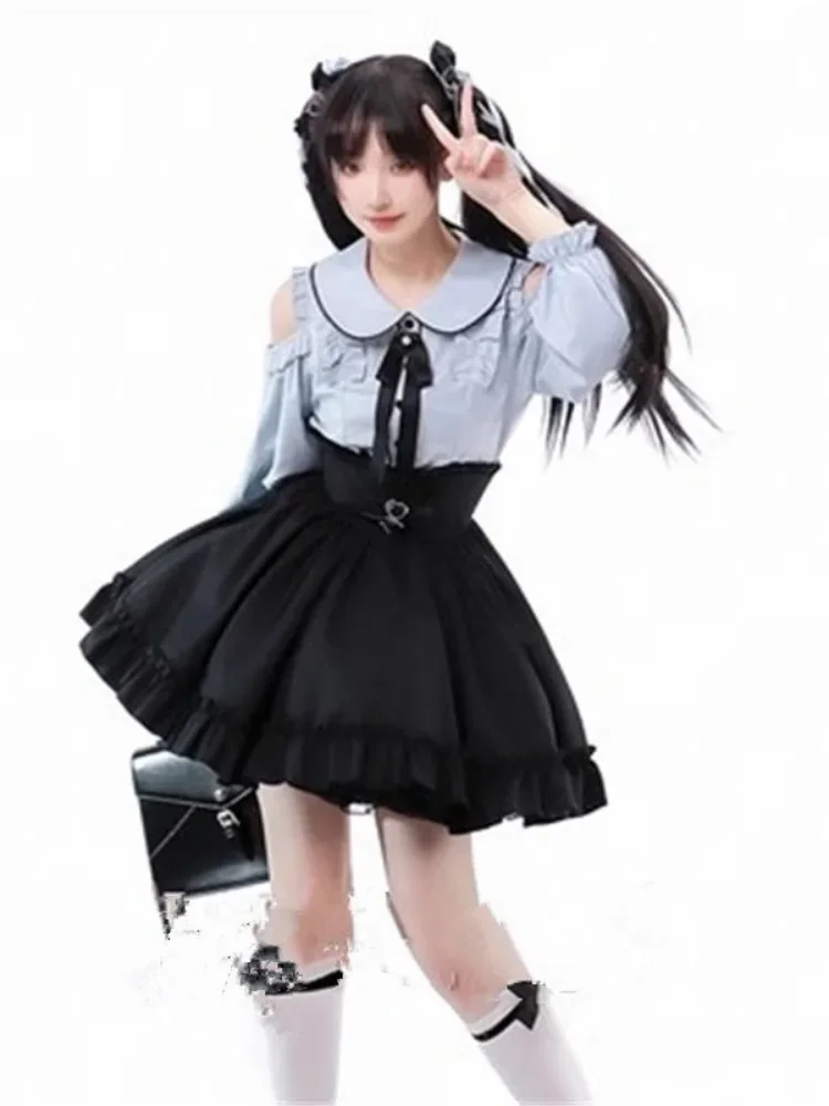 2025 일본 검은 짧은 치마 빈티지 고딕 프릴 미니 스커트 로리타 하라주쿠 볼 가운 Faldas Y2k 미적 Pleated 케이크