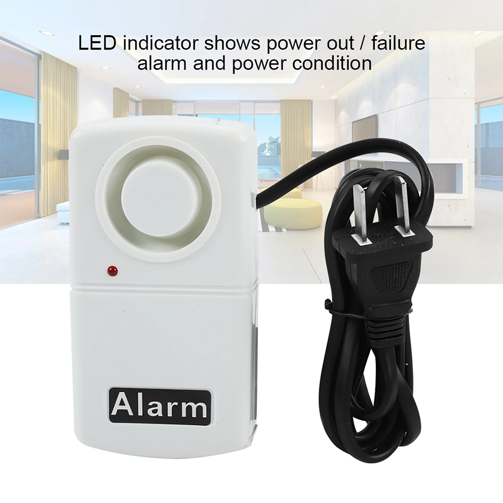 Smart Power Cut Alarme com Indicador LED, Outdoor Warning Siren, 120db, 220V, CN Plug, Automatic Power Cut Failure Alert