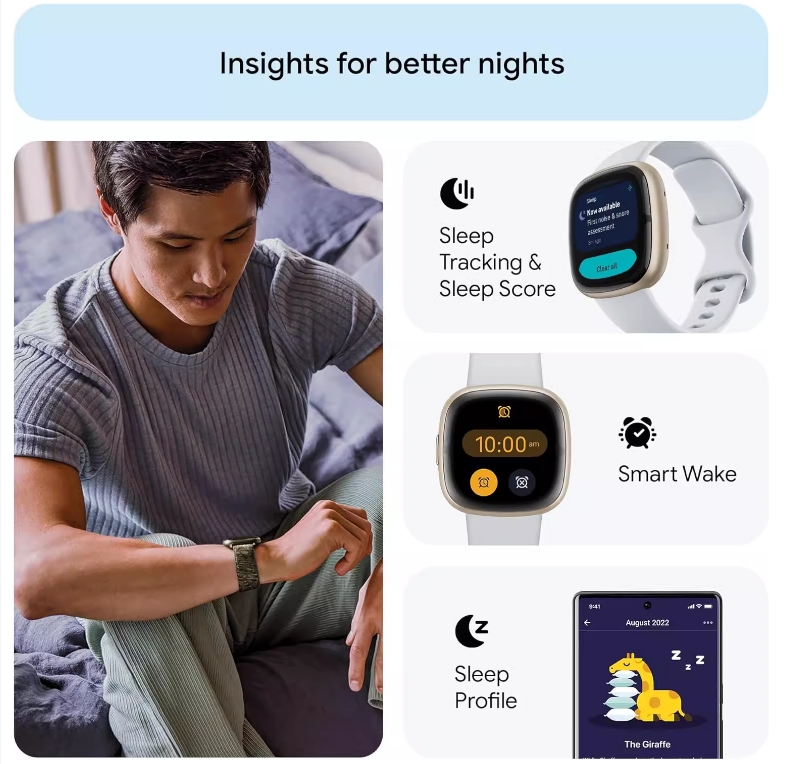 Fitbit Sense 2 GPS Smartwatch Built-In AMOLED Display GPS Sono Rastreamento de Freqüência Cardíaca Detecção de Estresse Esporte Pulseiras de Relógio Inteligente