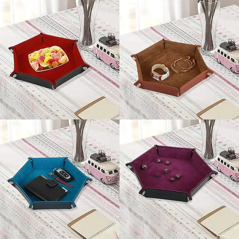 1 PC ถาดลูกเต๋าหกเหลี่ยมและเบ็ดเตล็ดกล่องเก็บเกมกระดานลูกเต๋าถาดอุปกรณ์เสริมหนังลูกเต๋า Tower