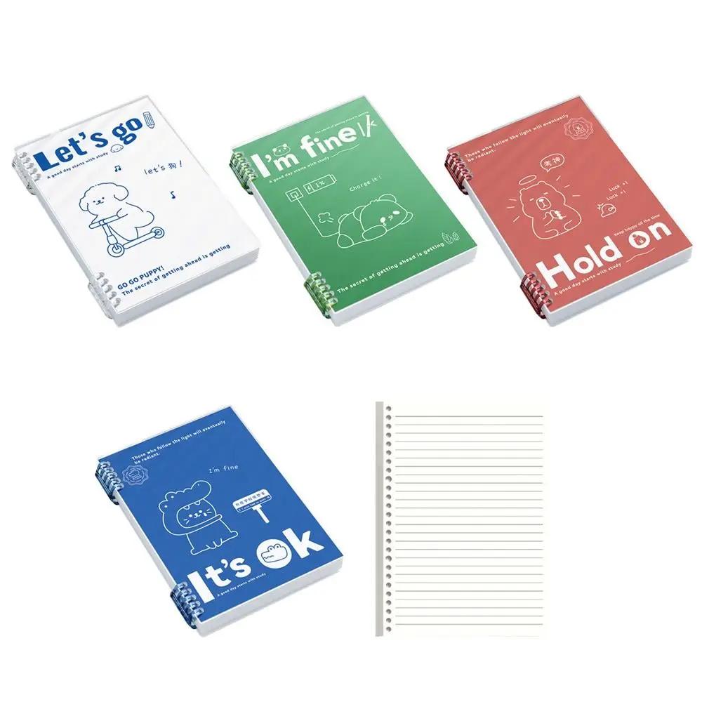 A5/B5 Loose-leaf Notebook Loose-leaf 60 Sheets/120 Pages Binder Notebook Puppy/Panda/Dinosaur/Capybara Horizontal Line