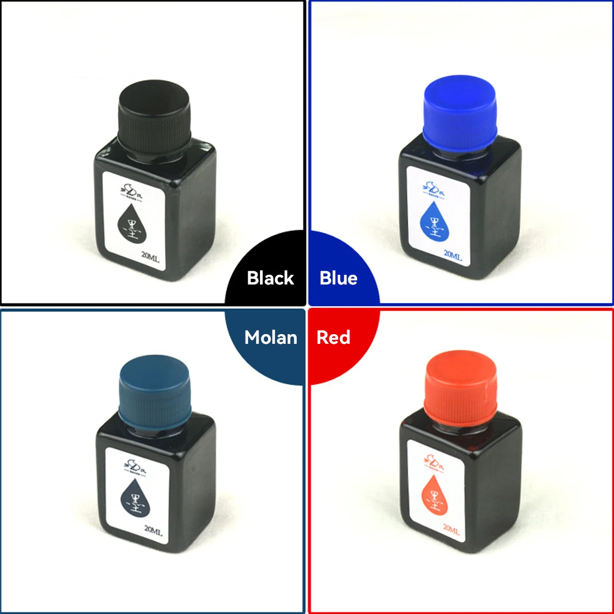 Penna a inchiostro senza carbonio in bottiglia da 20 ml a 4 colori che scrive mani fluide e non sporche Forniture di cancelleria per ufficio per studenti scolastici