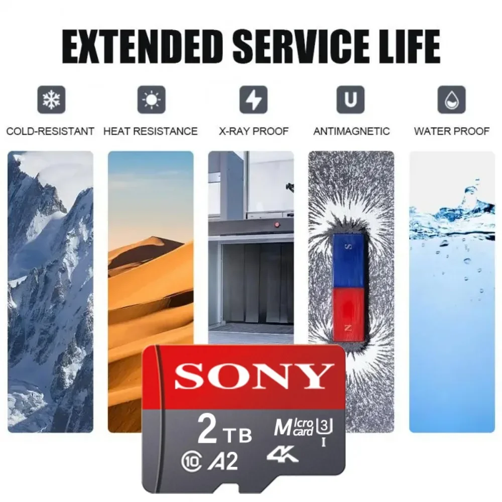 Original SONY Memory Card 128GB Class10 2TB 1TB 512GB Mini SD Card 128GB 64GB A2 V60 Micro SD Card High Speed SD/TF for Xiao Mi