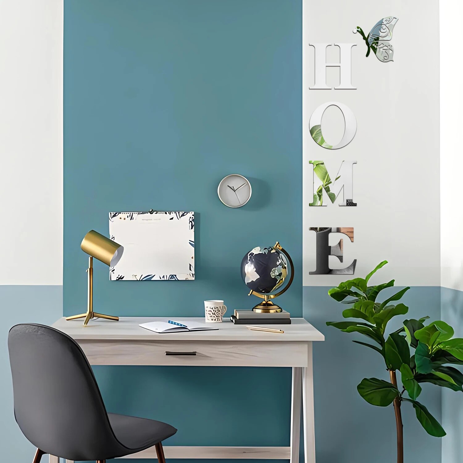 HOME Home Logo 3D-Spiegel-Wandaufkleber, Eingangsdekoration, Heimdekoration