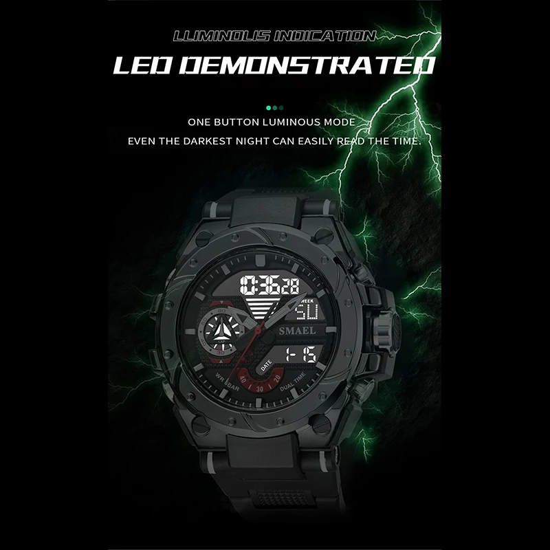 Relojes deportivos impermeables SMAEL reloj para hombre militar ejército cronómetro azul semana pantalla reloj 8060 reloj de pulsera de cuarzo de moda para hombres