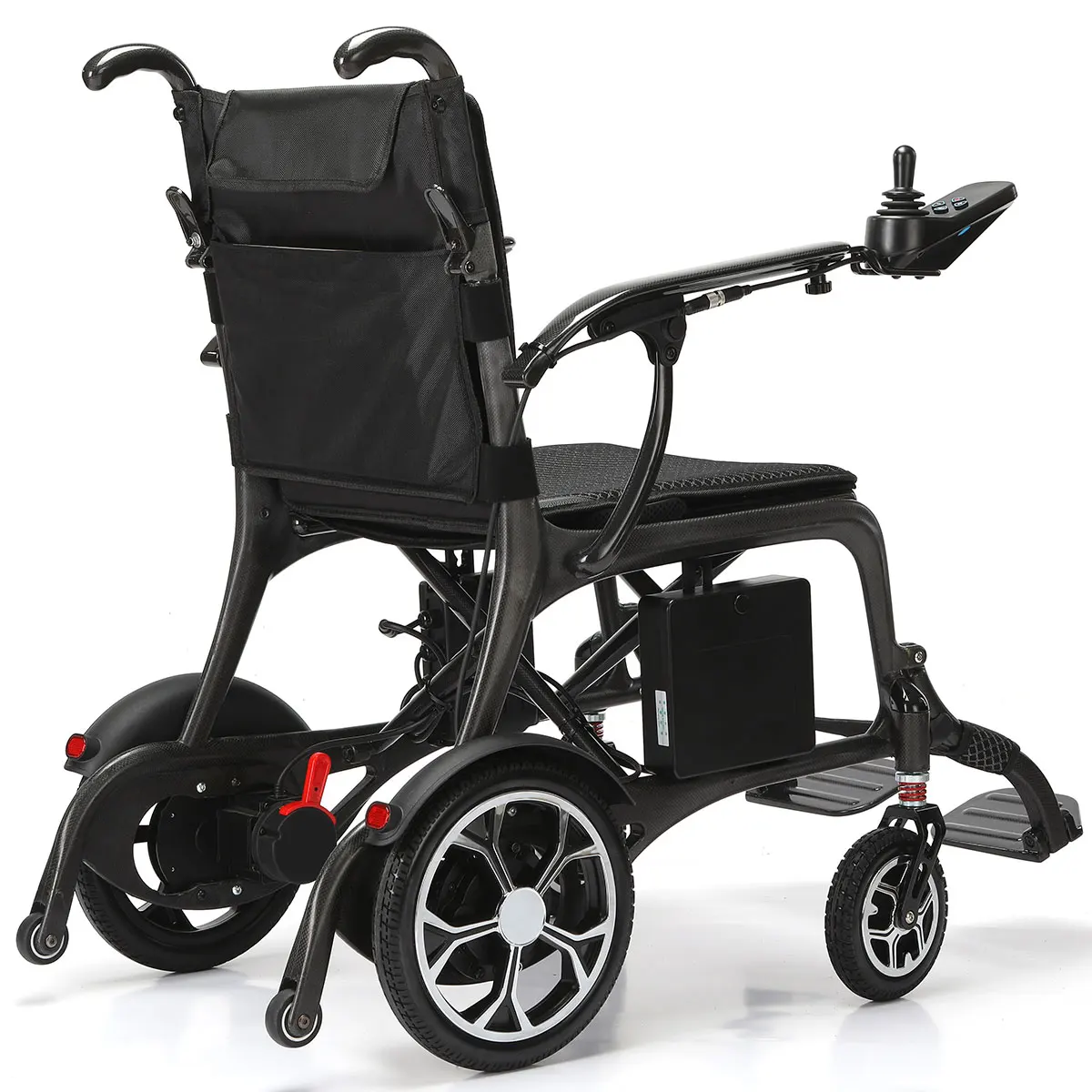 Ultra-Light คาร์บอนไฟเบอร์รถเข็นท่องเที่ยวกลางแจ้งพับแบบพกพาไฟฟ้ารถเข็นสําหรับคนพิการและผู้ใหญ่