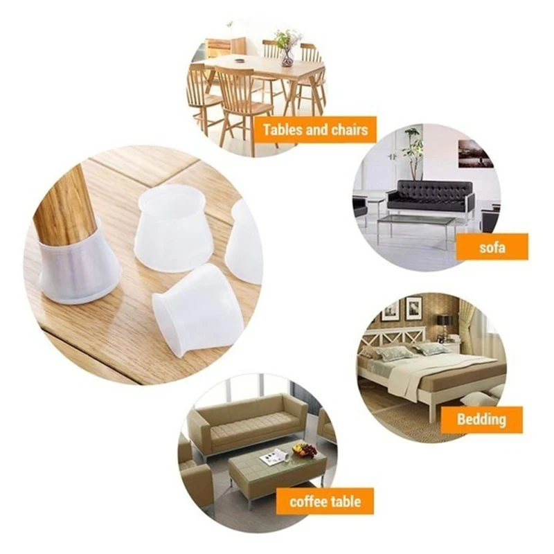 20 Chiếc PVC Đồ Chân Chống Chân Bàn Miếng Lót Sàn Bảo Vệ Cho Ghế Chân Bảo Vệ Sàn Nhà Chống Trơn Trượt chân Bàn