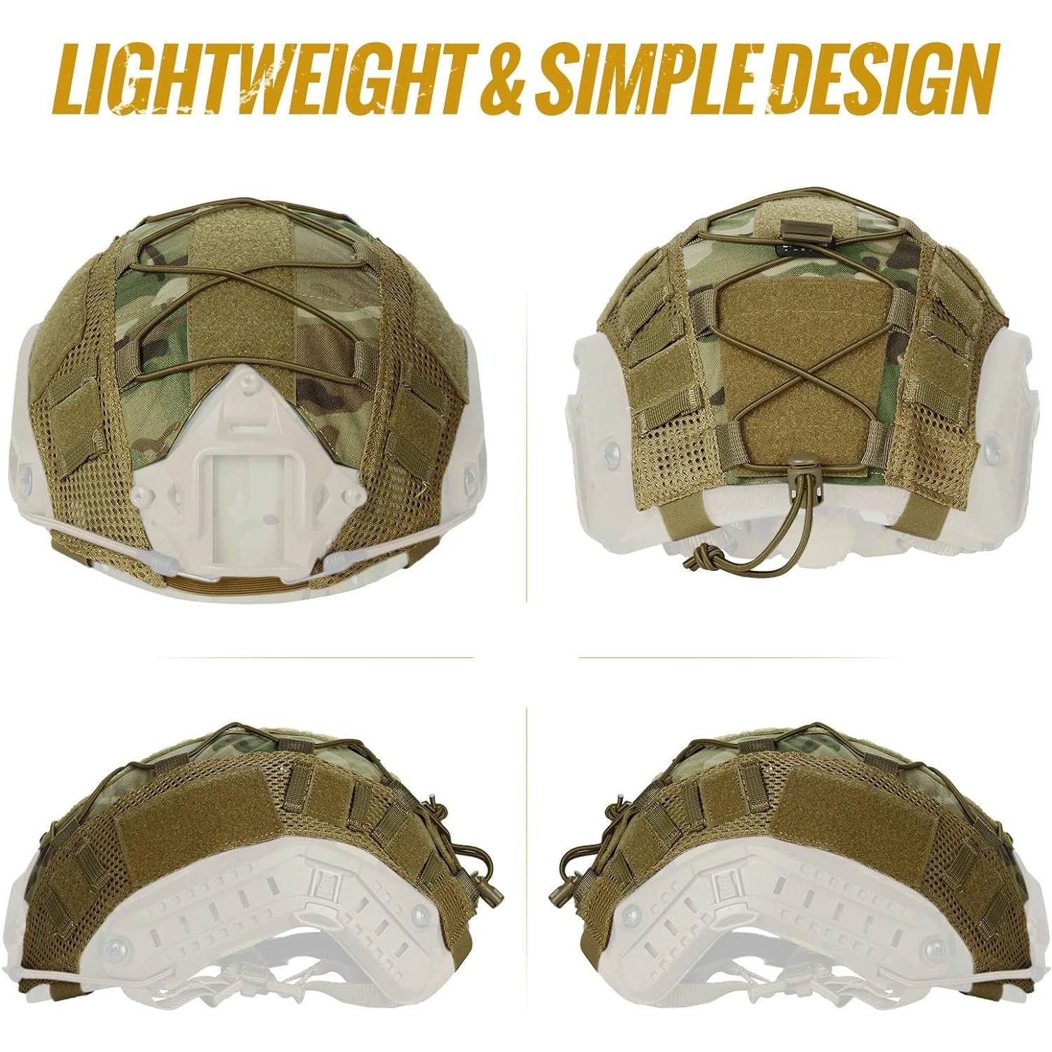 BOOIU หมวกกันน็อคยุทธวิธีการล่าสัตว์กลางแจ้ง Wargame Fast หมวกกันน็อกผ้าสําหรับ Ops-Core CS Camo หมวกกันน็อกทหารอุปกรณ์