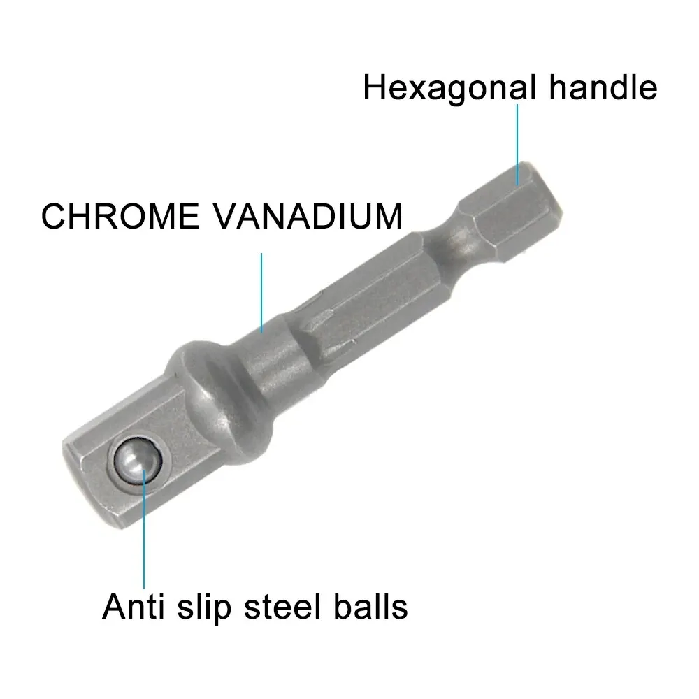 Natural Cor parafuso elétrico Set, Hexagonal Handle Adapter, 1/2 cabeça quadrada, 1,4 Extensão Rod, 3/8 ", Tool Sleeve, Acessório, 8 Pcs