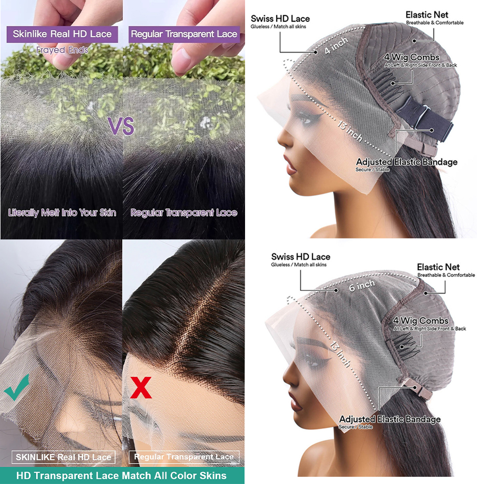 하이라이트 HD 레이스 프론트 가발, 13x6 딥 웨이브 짧은 곱슬 정면 100% 인모, 미리 뽑은 브라질 가발, 여성용 30 인치