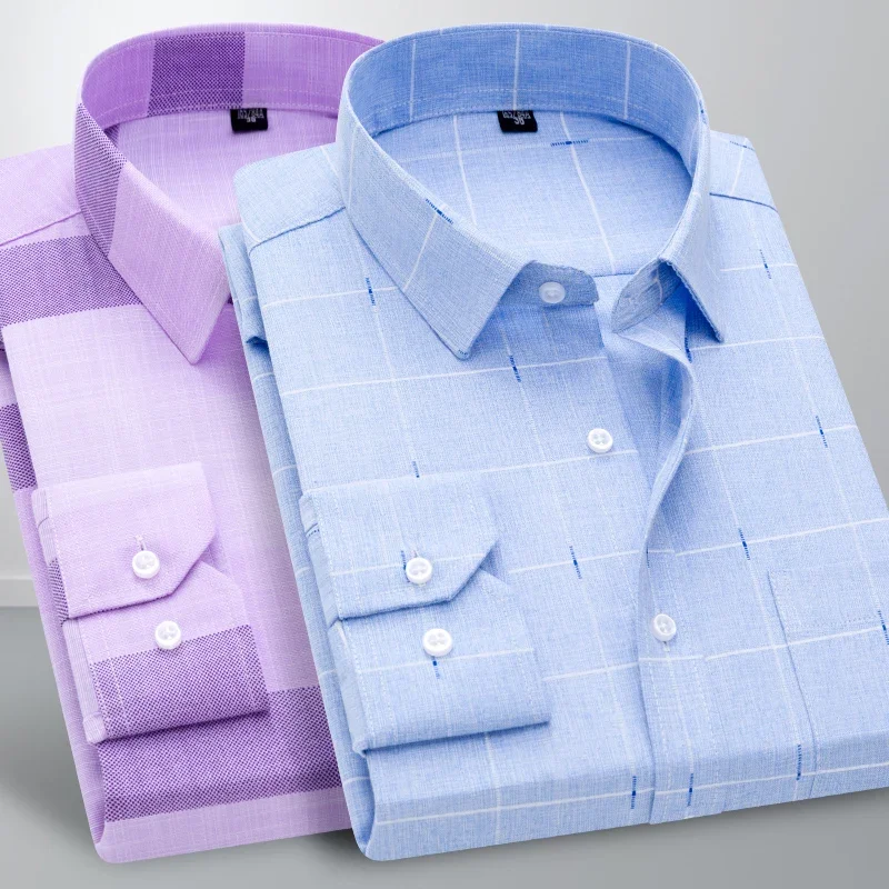 Camisa estampada para hombre, camisas de vestir con botones, informales, de manga larga, para uso diario, finas, suaves y cómodas, para negocios, primavera 2024