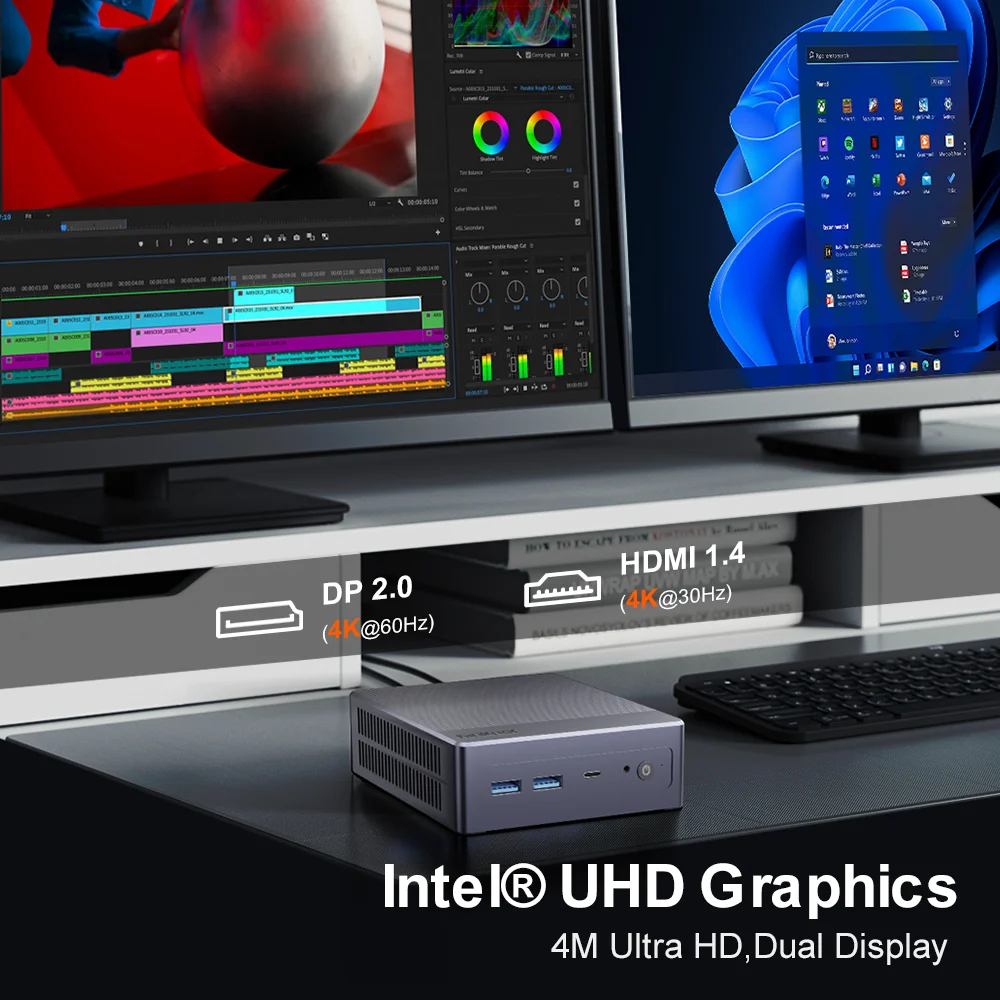 Ninkear Mini PC N9 Windows 11 Intel N95 8/16GB DDR4 256/512GB SSD WIFI 5.0 Computer da ufficio Desktop computador
