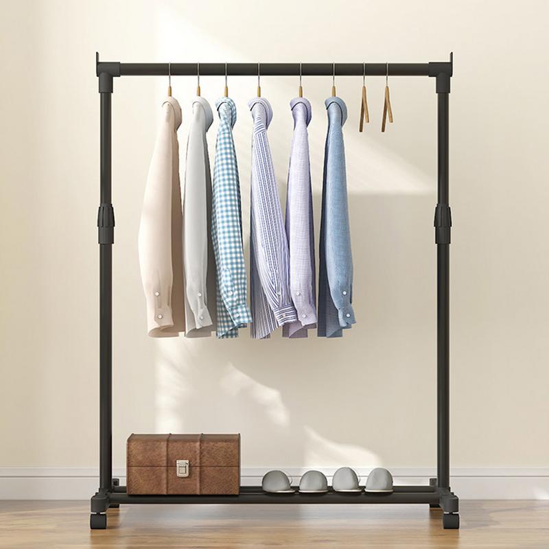 Perchero con ruedas de Metal telescópico ajustable para lavandería, sala de estar, dormitorio, perchero de pie resistente