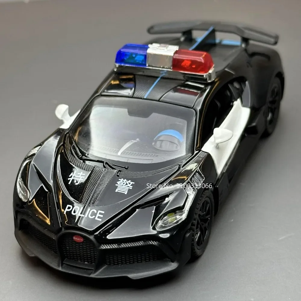 ブガッティ-金属製ダイキャストモデルのスーパーカー,光と音の車両,スーパースポーツカー,合金車のおもちゃ,子供向けギフト,1:32