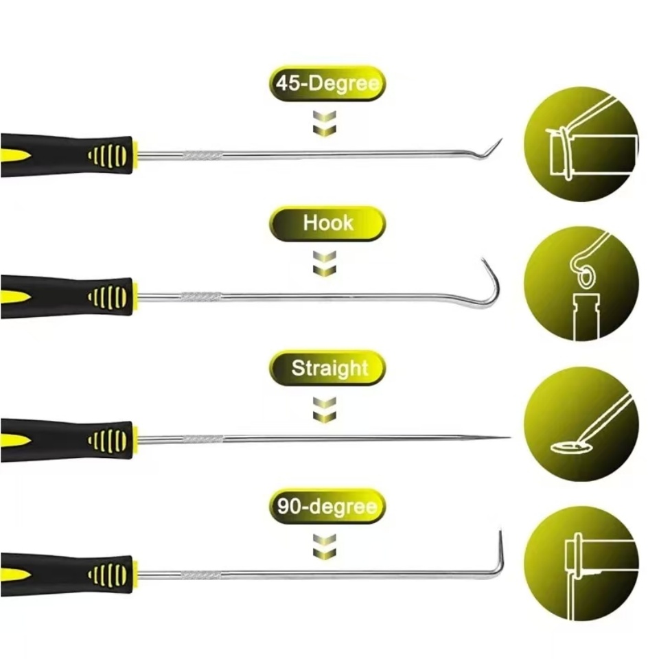 Conjunto de picareta e gancho para vedação de óleo de carro, 4 unidades, vedação de anel o, extrator de gancho, removedor de pedra de pneu, limpeza, ferramentas de manutenção automática