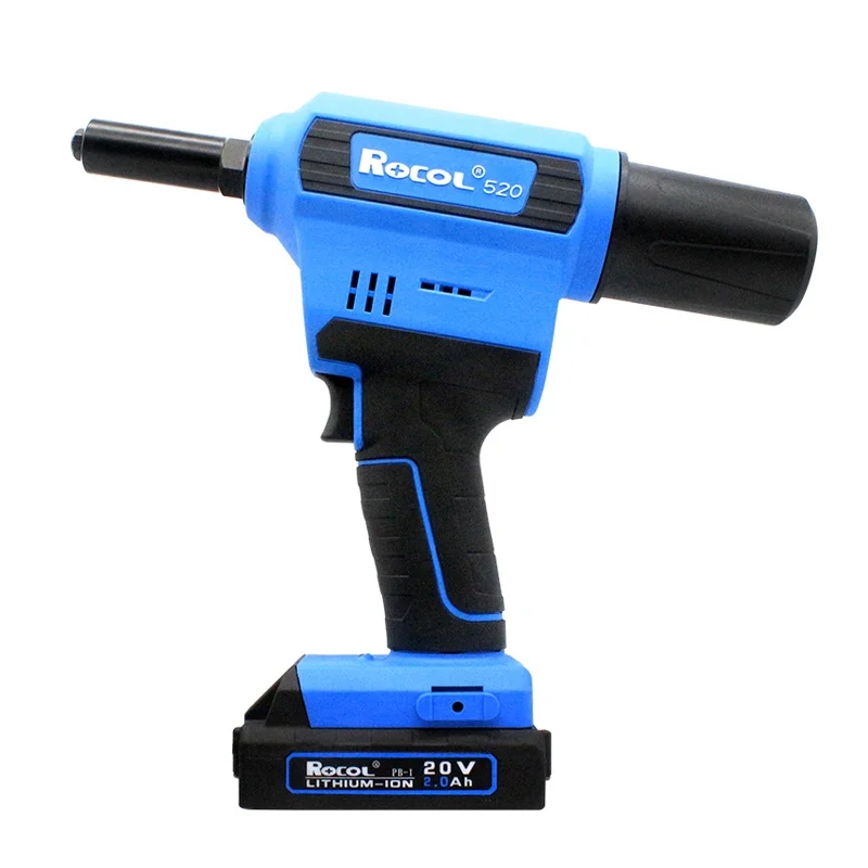 Electric Rivet Gun Rocol RL-520 Lithium Battery Automatic Rivet Gun Core Pulling Riveting Tool Stainless Steel Brushed Rivets