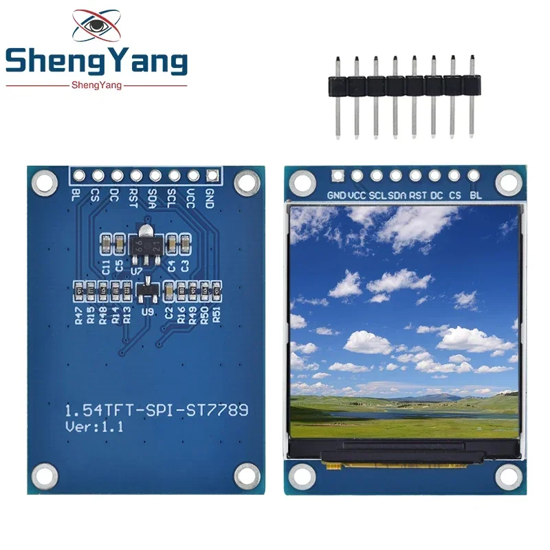 1.54 Inch LCD SPI Serial Port Module TFT Color Screen ST7789 Driving Resolution 240x240 LCD Liquid Crystal Display Module 3.3V