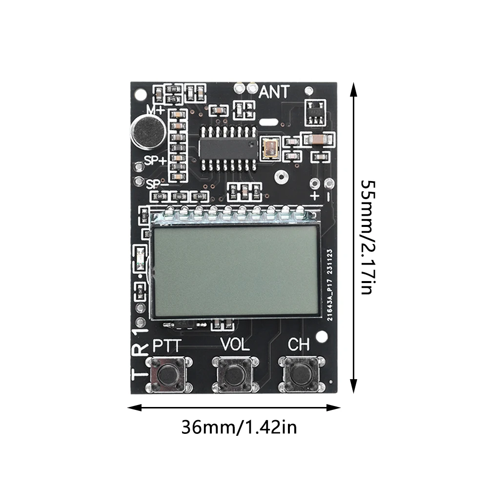 Placa de circuito Walkie Talkie de 27-480MHz FM 7 frecuencia transceptor Digital LCD módulo todo en uno DC3.3-6V receptor transmisor FM