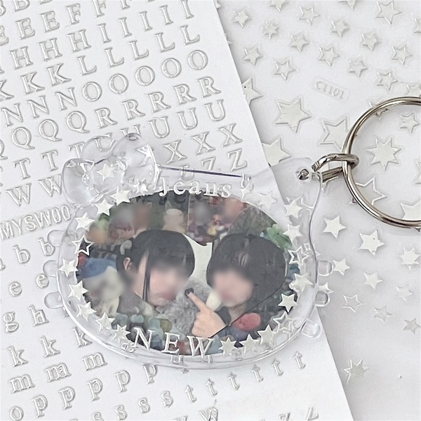 MINKYS New Arrival 3pcs Set Silver Letters + Starburst + Star Kpop Toploader Decorative Stickers Stationery