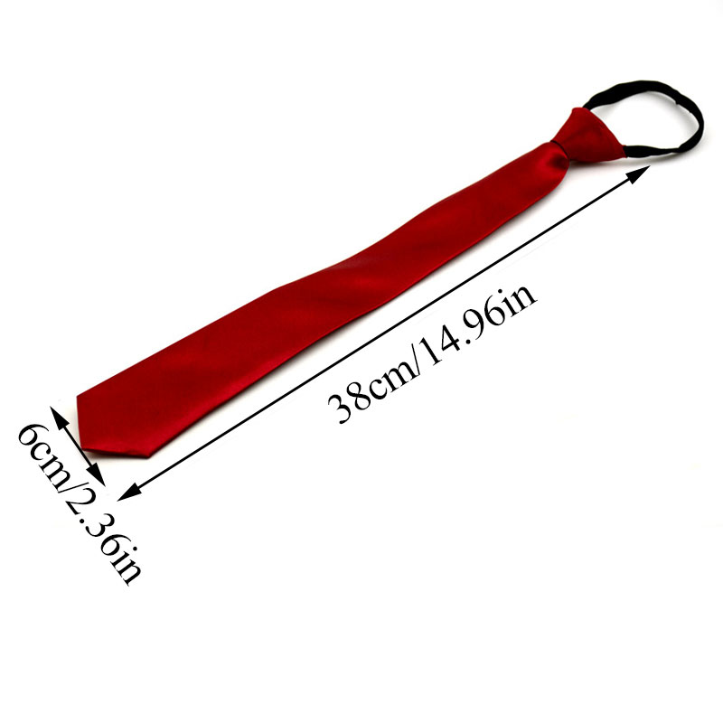 Corbatas de Color sólido de 38cm x 5cm para niños y niñas, corbatas perezosas para estudiantes, corbata de uniforme escolar, corbata con grafiti rojo y blanco