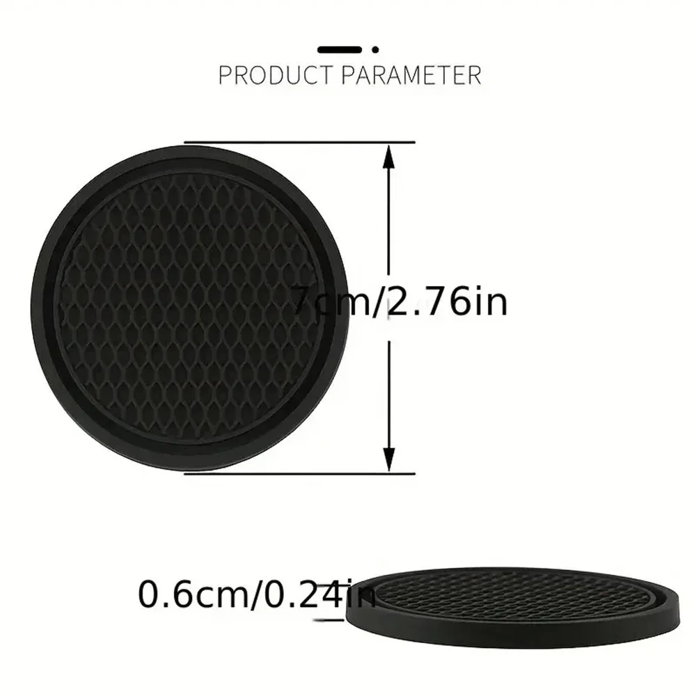 Carro Anti Slip Cup Holder, preto, Insert Coasters, Pads, Acessórios Interiores, Universal, se encaixe a maioria dos copos, se encaixe mais, 2pcs