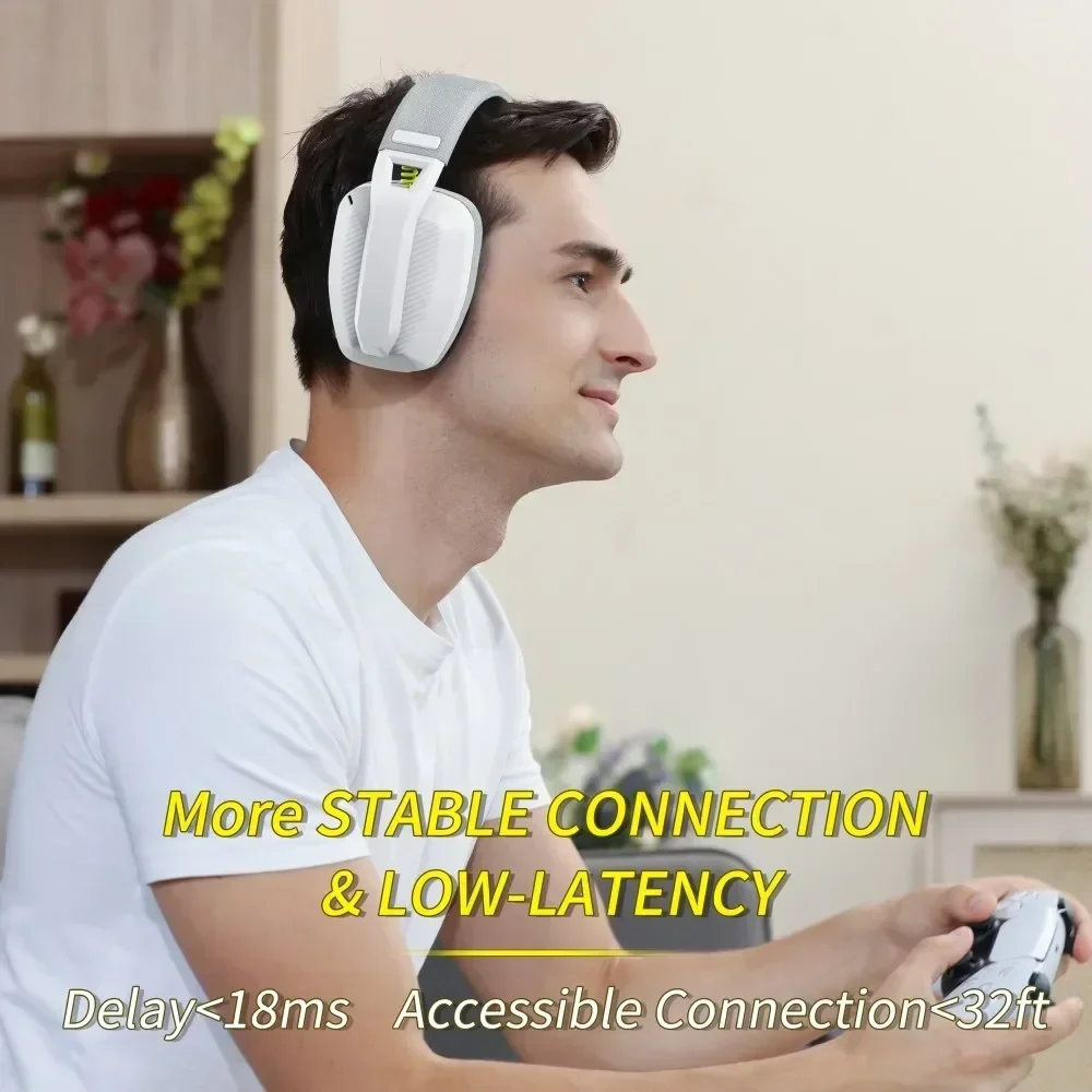 BINNUNE BW06 2,4 GHz Bluetooth-Headsets Gamer mit Mikrofon Drahtloser Gaming-Kopfhörer mit Mikrofon für PS5 PS4 PC Mac Playstation