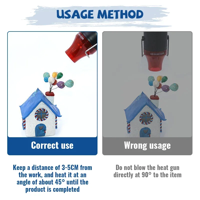 가정용 다목적 히트 건/수축 튜브 EU 플러그 케이블 유지 보수 DIY 열 수축 필름 도구 소형 베이킹 뜨거운 공기 총