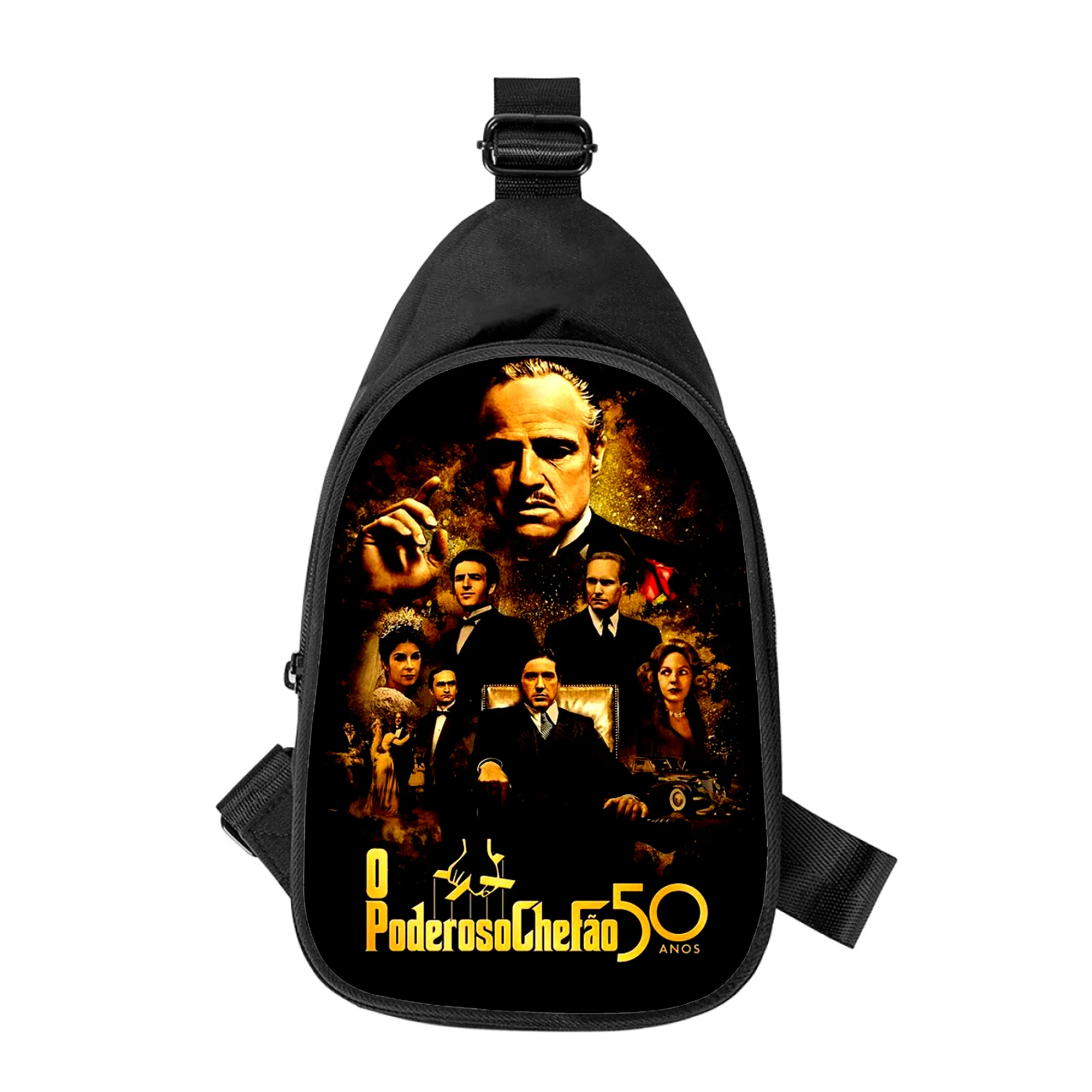 Der Pate Don Corleone Print neue Männer Kreuz Brusttasche diagonal Frauen Umhängetasche Ehemann Schule Hüft tasche männliche Brust packung