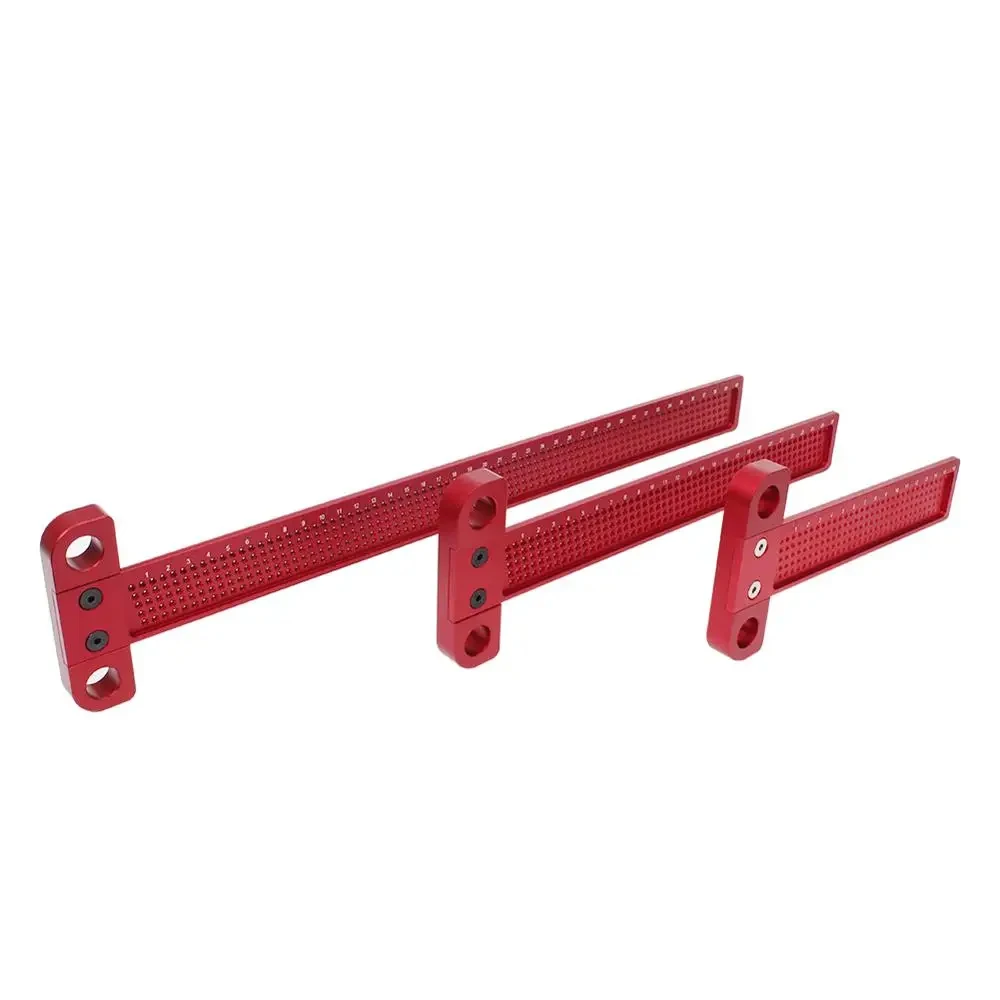 Woodworking Scribe 60-400mm T-type Ruler Hole Scribing Ruler Aluminum Alloy Line Drawing Marking Gauge DIY Measuring Tools