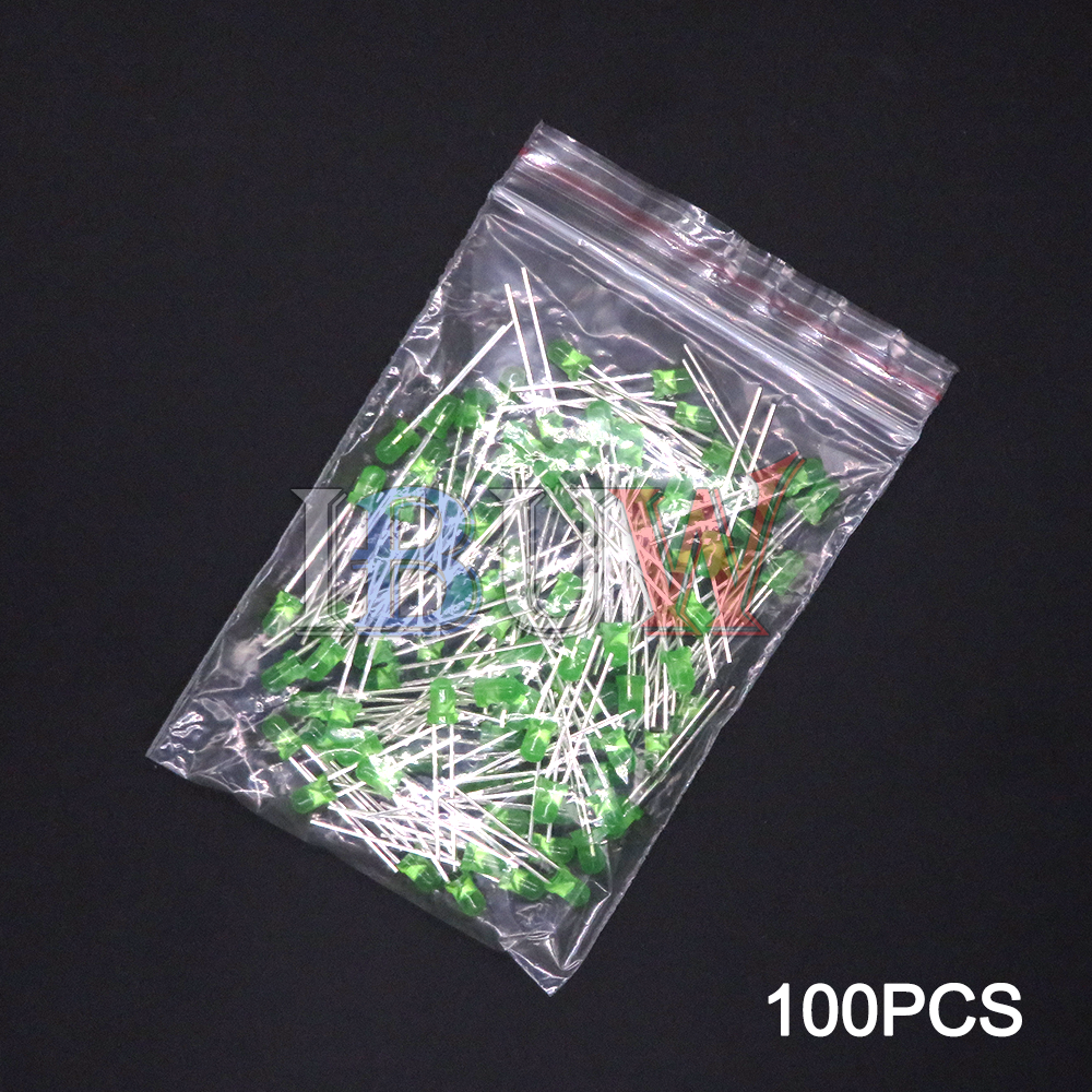 100 Cái/lốc 3Mm LED Diode F3 Các Loại Bộ Ibuw Trắng Xanh Xanh Đỏ Vàng Cam Hồng Tím Trắng Ấm tự Làm Đèn LED Phát Sáng