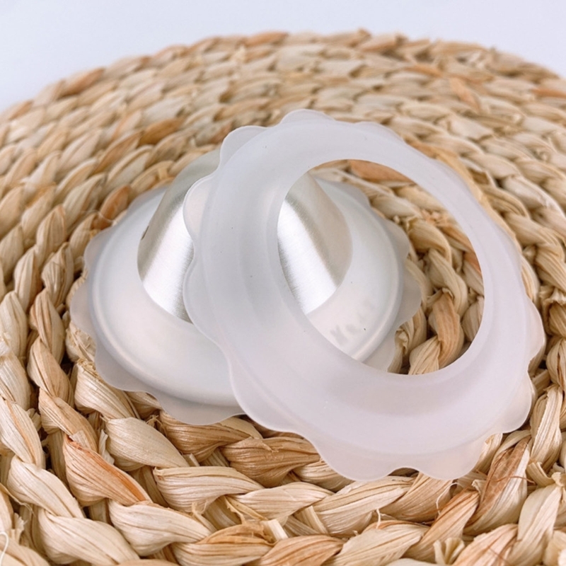 2คู่แหวน Comfort ซิลิโคนสำหรับถ้วยให้นมบุตรสีเงินแหวนป้องกันซิลิโคนฟรี Bap สำหรับแม่ให้นมลูก