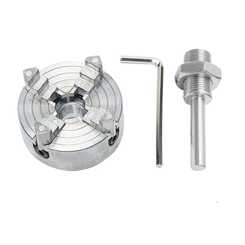 Zinc Alloy 4-Jaw/3-Jaw Lathe Chuck Connecting Rod Self Centering Wood Turning Chuck Optional Clamp for Mini Metal Lathe