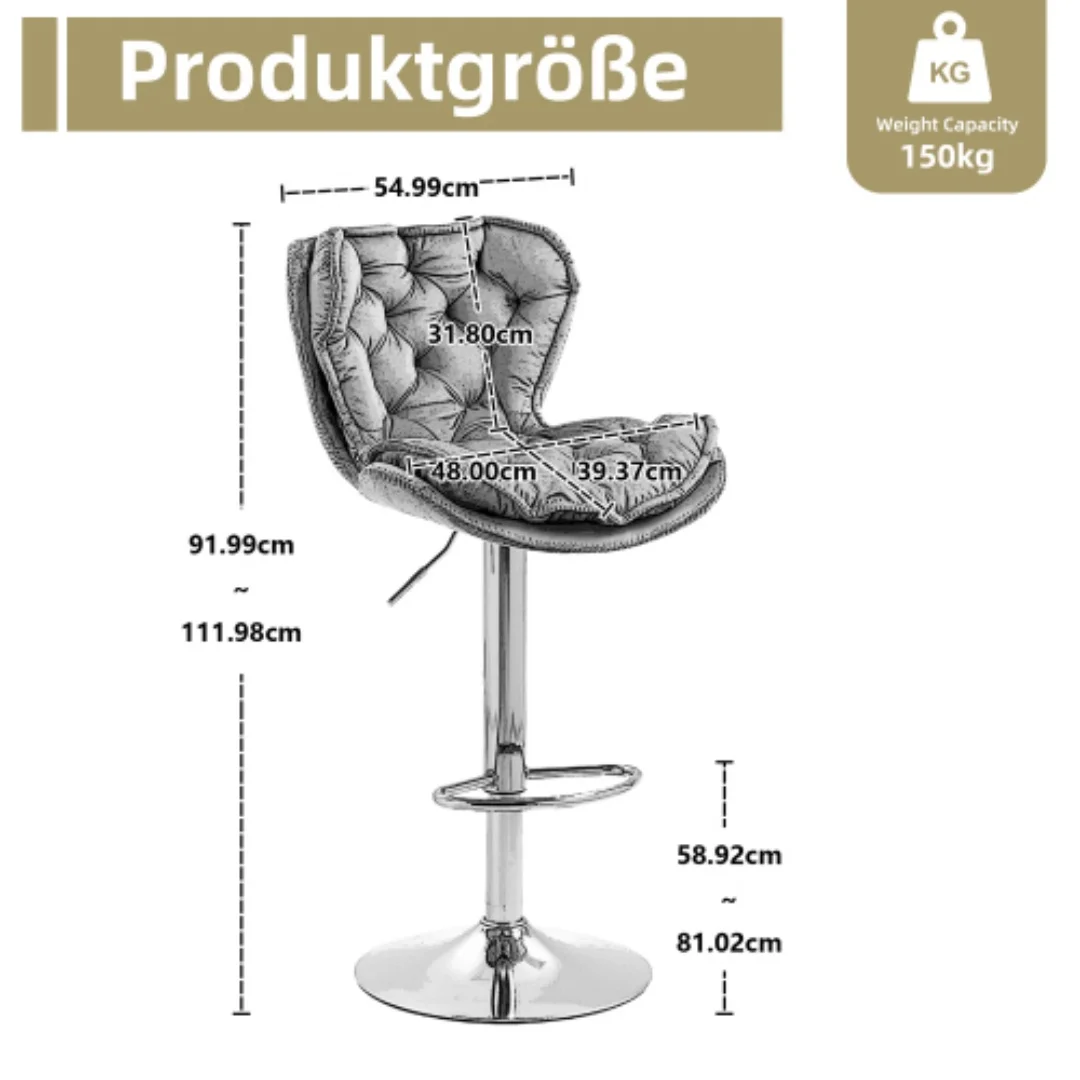 (Old SKU:W1880116799)Swivel Bar Hocker 2 Stück Set Einstellbare Thekenhöhe Stuhl mit Fußstütze für Küche, Esszimmer, Wohnzimmer