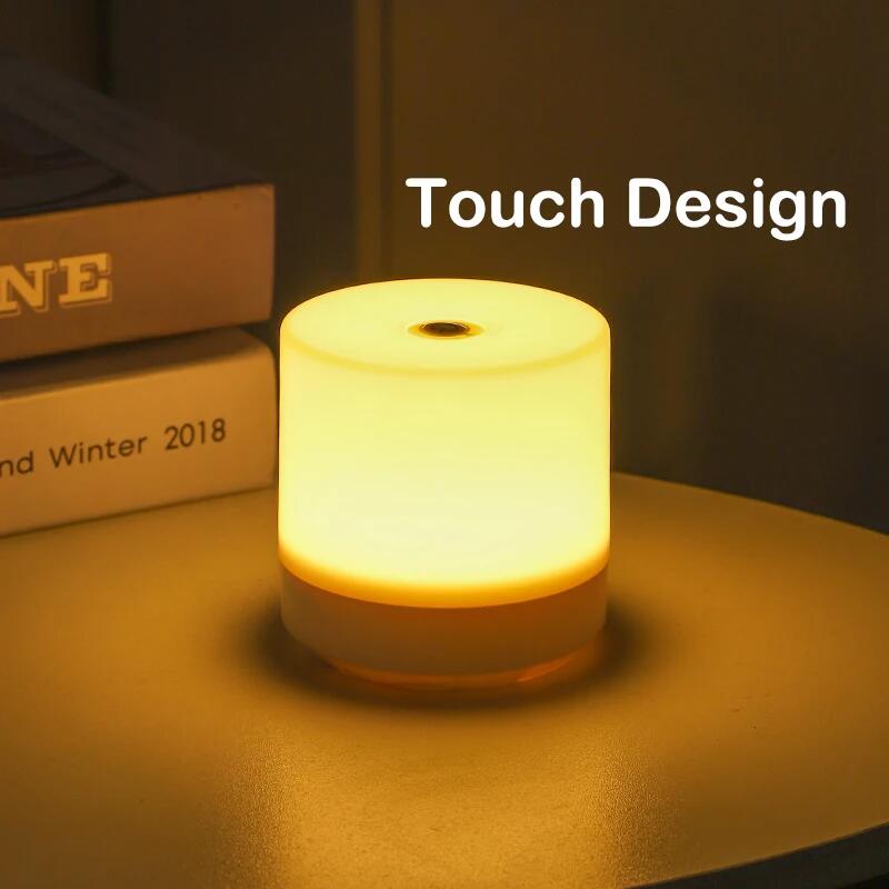 Lampe de chevet LED tactile Rechargeable, 3 couleurs, USB, gradation continue, veilleuse, Protection des yeux, lampe de Table de lecture pour chambre à coucher